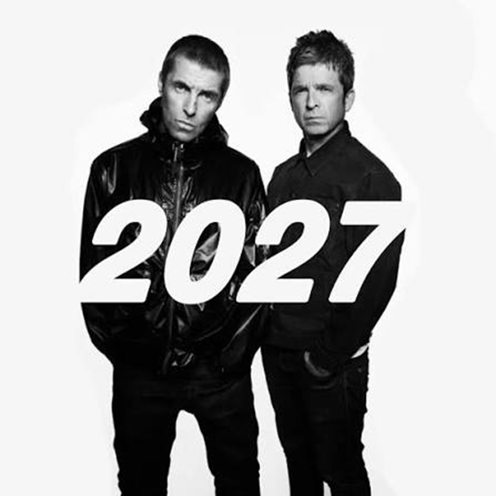 Liam Gallagher and Noel Gallagher promoting the Oasis Live '27 tour